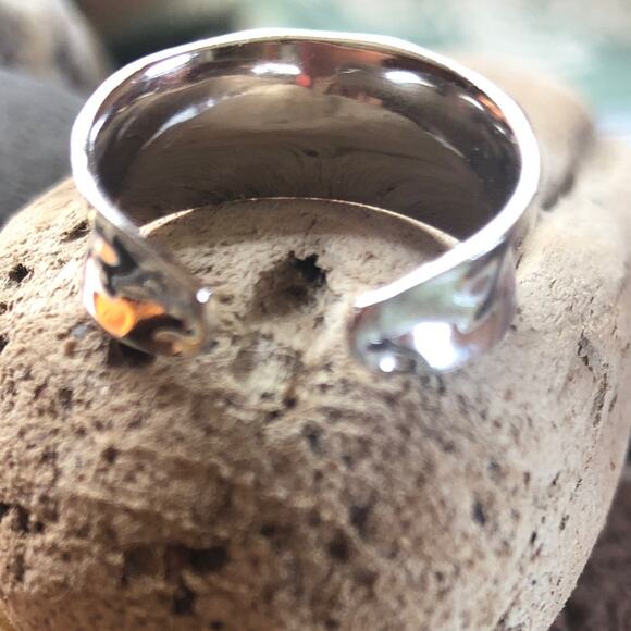 925 Sterling Silver Polished Organic Shape Open Ring - Picture 5 of 5